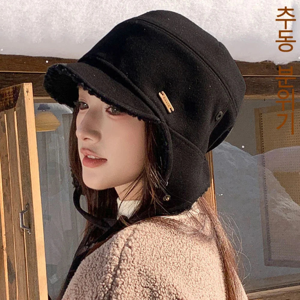 Russian Hat New Thick Warm Lamb Fleece Winter Hats for Men Women Windproof Trapper Ski Earflap Cap Male Female Bombet Hat