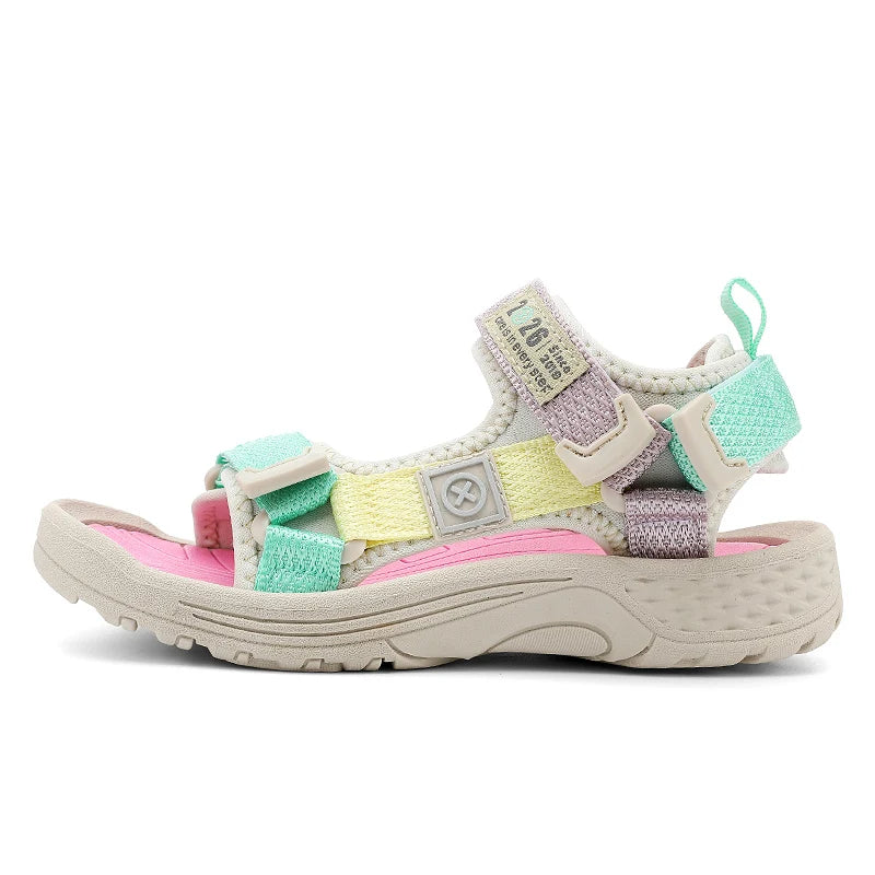 New Summer Kids Sport Sandals, Children Casual Breathable Barefoot Shoes, Non-Slip Lightweight Water Beach Sandals for Boys