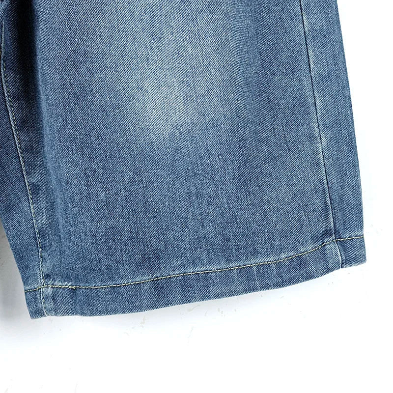 Capris Jeans Loose Women's Shorts Baggy Summer Clothes Korean Dongdaemun 2025 Woman Clothing Blue Big Size Hanbok Pants Short