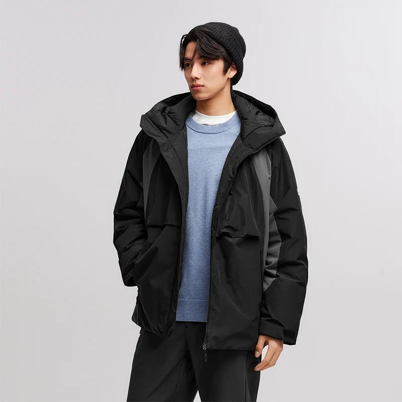 Down Jacket Men Waterproof Hooded 2026 New Winter Outdoor Windproof Warm Versatile Outerwear