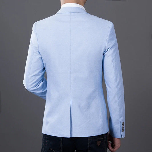 New Fashion Men's Trendy Leisure Boutique Suit Jacket Autumn Casual Business Slim Fit Single Button Suit Solid Formal Blouse