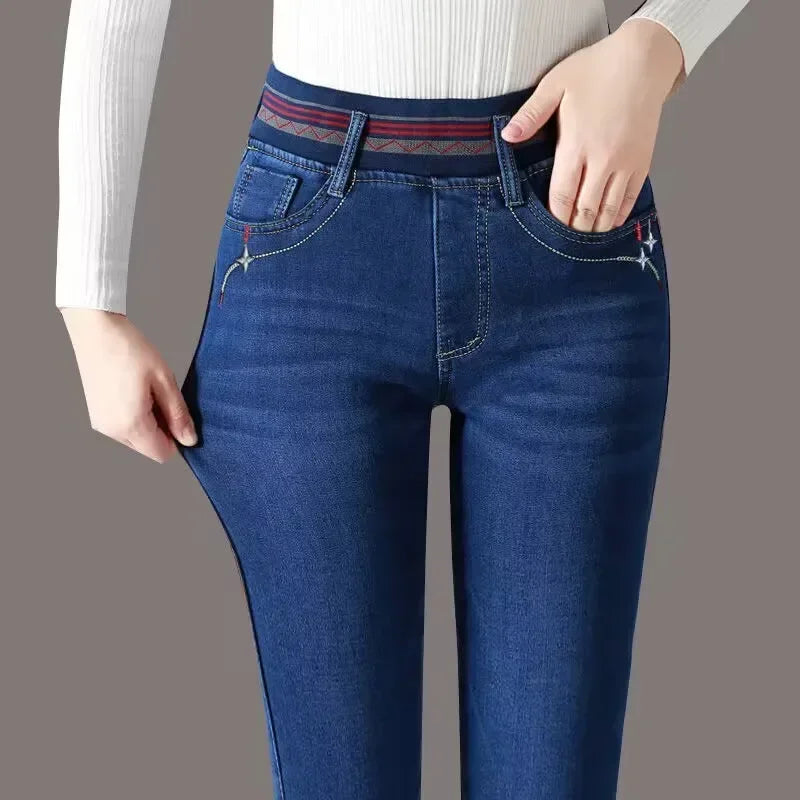 Jeans Oversize 26-38 Slim Denim Pants Women's High Waist Skinny Jean Vintage Wash Pencil Stretch Vaqueros Leggings Pantalones