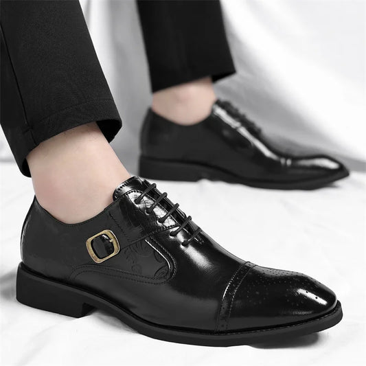 Men's Big Size Leather Shoes Spring Autumn Formal Business Office Wedding Dress Shoes for Man New Designer Business Shoe Man