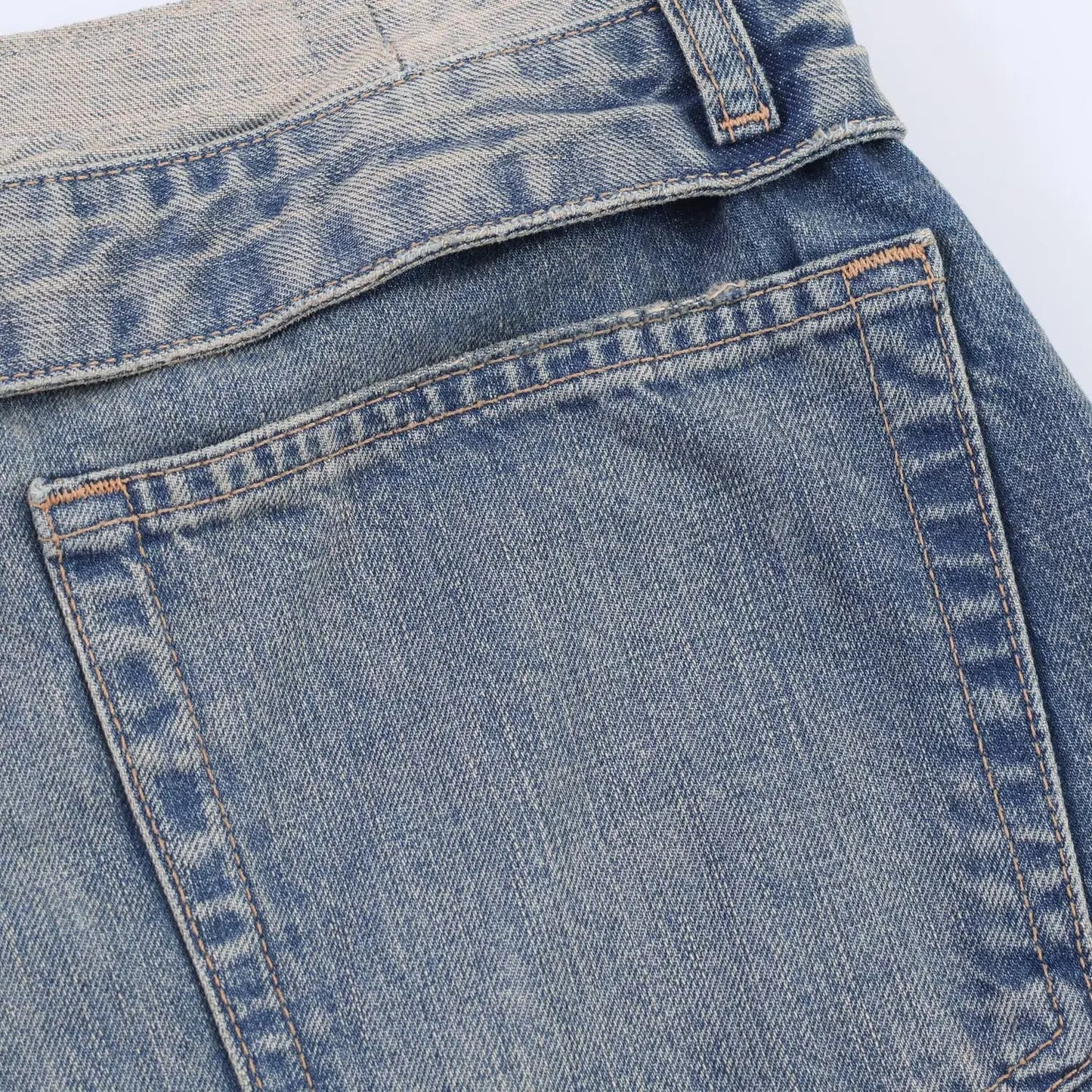 Casual Women Long Jeans Summer Female Chic Ripped Holes Denim Fashion Mid Waist Flanging Button Streetwear Pants Trousers