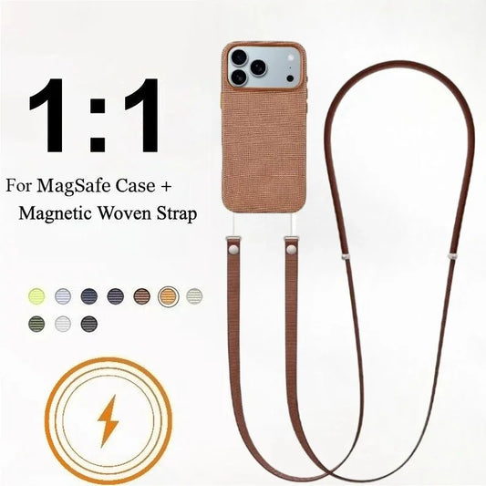 For Official Original For MagSafe Techwoven Case with Magnetic Woven Strap Lanyard for IPhone 17 Pro Max Wireless Charging Cover