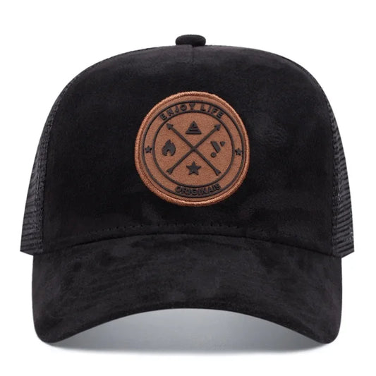 Unisex Fashion Cap ENJOY LIFE Letter Patch Baseball Caps Men Women Suede Trucker Hat