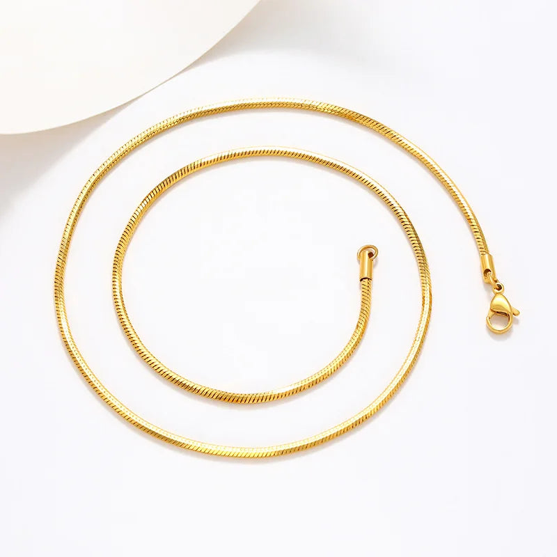 Luxury 24K 9999 Pure Gold real gold Snake Bone Chain Necklace Women Simple All-match Pendant Clavicle Chain