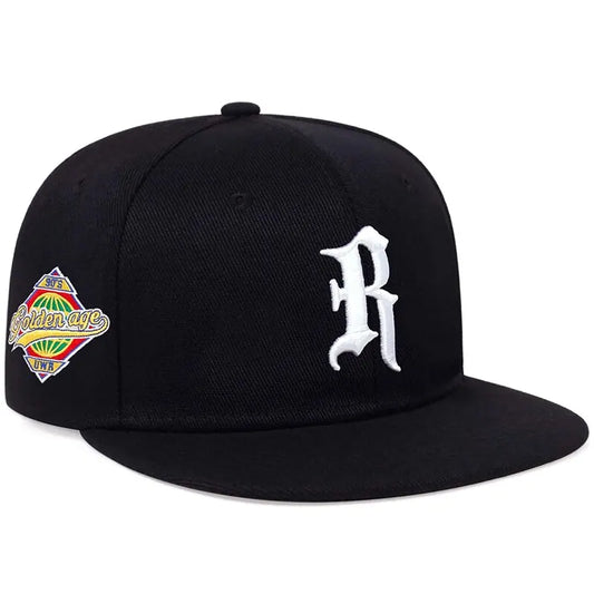 Gothic Letter R Embroidery Hip-hop Hats Spring and Autumn Outdoor Adjustable Casual Baseball Caps Sunscreen Hat