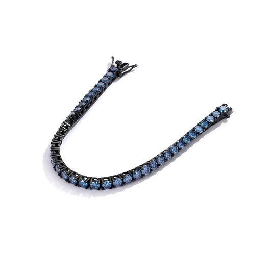TY Bracelet en Moissanite 3-5MM pour Hommes Femmes, Bracelet en Chaîne Argent Sterling 925 D VVS1, Bijoux de Luxe Fins, Pierre Précieuse de Laboratoire