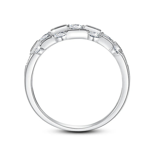 Trending Wedding Band Moissanite Ring With Certificate Genuine Silver 925 Enagement Jewel Gift For Women Positive Stones