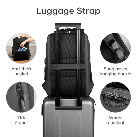Multi Layers Men's Backpack Fits 15.6inch Laptop Water Repellent Backpacks for Students