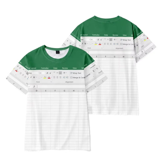 Funny Excel Software 3D Print T-Shirts Men Women Short Sleeve O-Neck T Shirt Oversized Hip-Hop Tees Harajuku Top Unisex Clothing