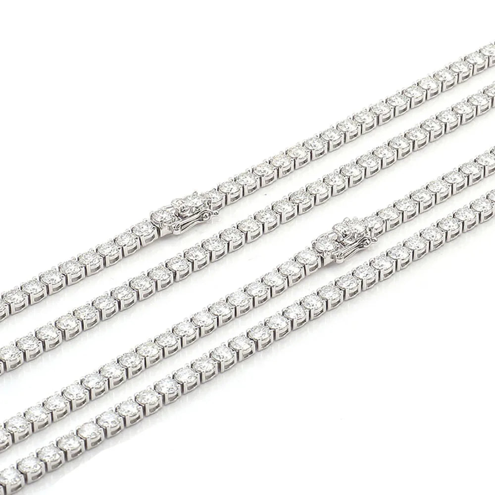 2/3/4/5/6mm Moissanite Tennis Necklace Bracelet for Women Men Hip Hop Diamond Neck Chain 925 Sterling Silver Fine Jewelry