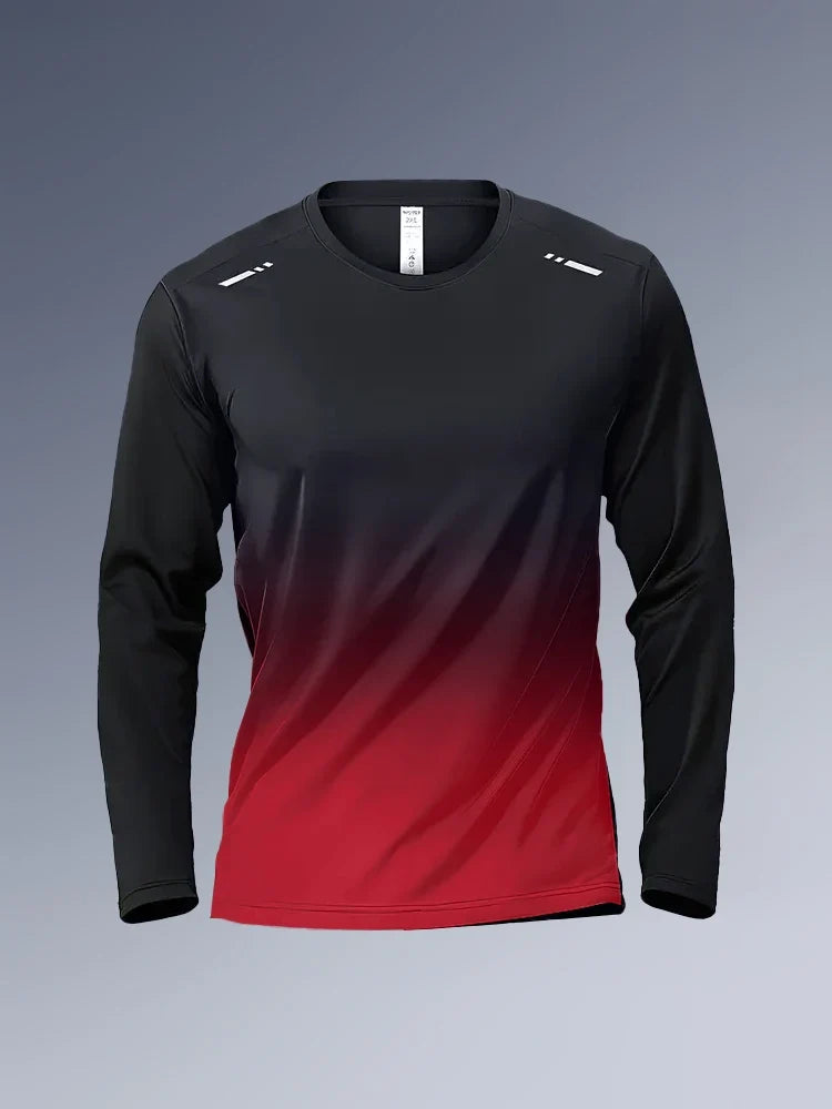 Men's Compression T-shirt, Long Sleeve Crew Neck Sweat-absorbing Quick-drying T-shirts For Men's Fitness Training