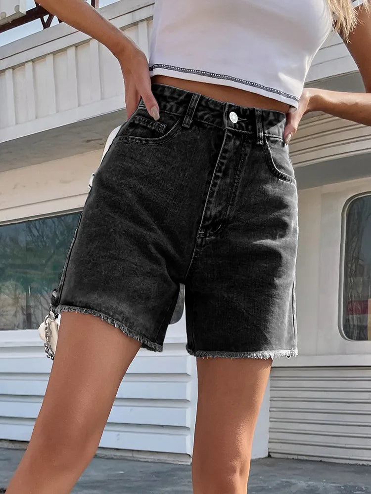 Streamgirl Blue Women's Denim Shorts Summer High Waist Casual Chic Loose Jean Shorts For Women Summer 2026 Denim Short Femme