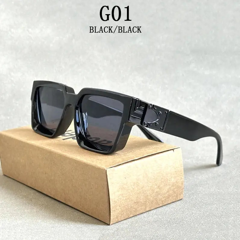 Retro Millionaire Sunglasses For Men 2024 Vintage Square Sunglasses Women Trendy Designer Fashion Glasses Gafas De Sol Hombre