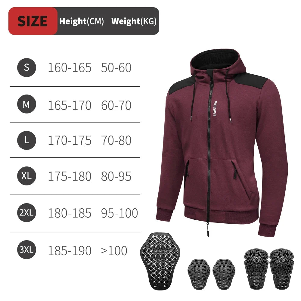 Men Motorcycle Hoodie Shirt Motorcycle Winter Warm Jacket Riding Casual Motorcycle Riding Clothes