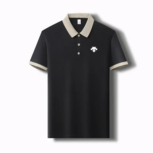 New Designer Original Men's Polo Shirt New Collar Luxury Printed Short Sleeved Casual Business T-shirt Comfortable Men's Wear