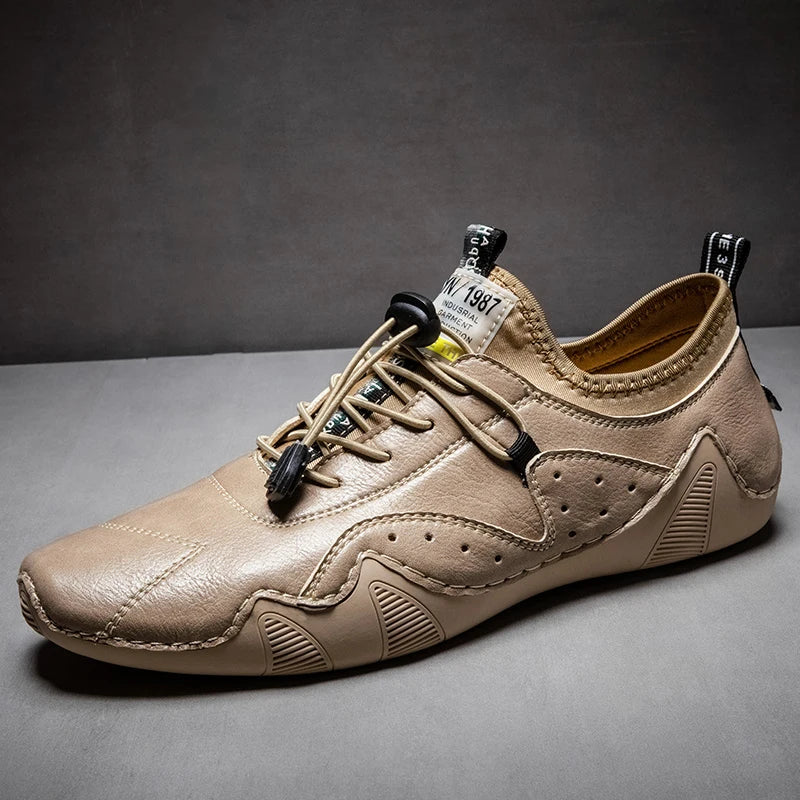 Leather Casual Sneakers for Men Driving Shoes 2024 New Fashion In Waterproof Men Doug Luxury Dress Loafers Shoes Footwear 
