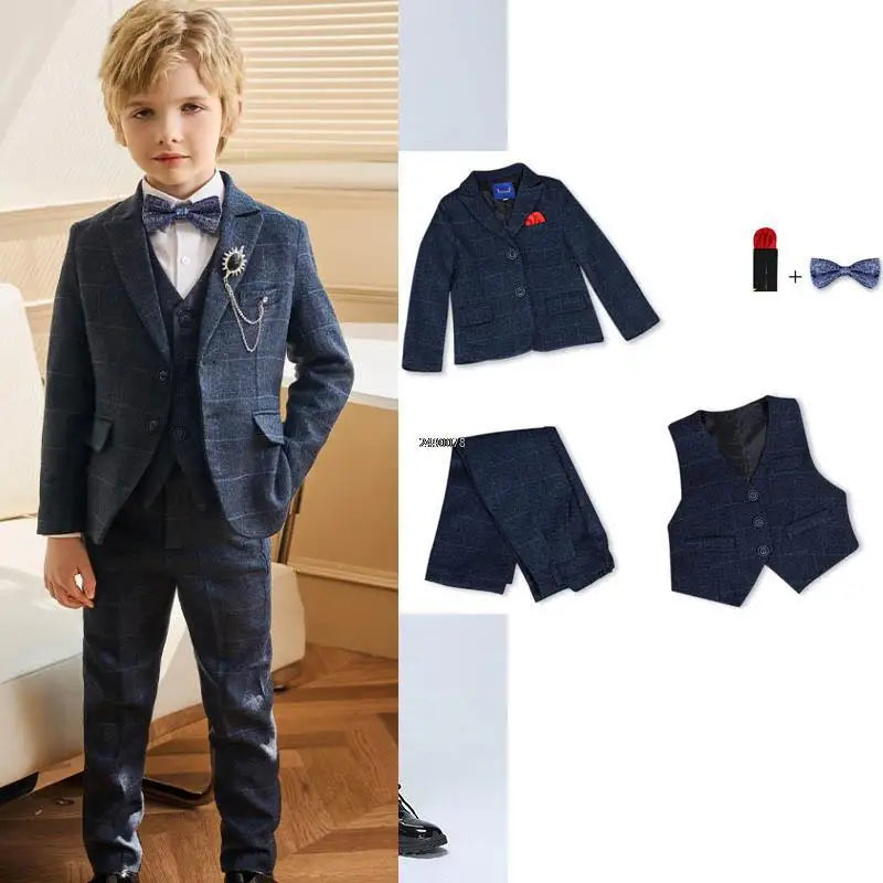Flower Boys Wedding Suit Kids Formal Birthday Party Tuxedo Set Children Photograph Dress Child Performance Dance Show Costume