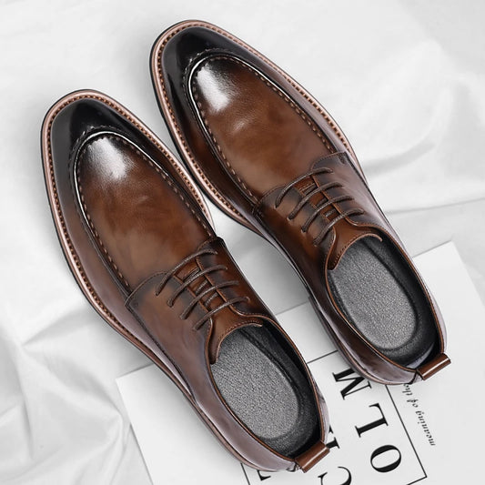 Men's Oxford Derby Dress Shoes Business Formal Casual Party Footwear Comfortable New Fashion Solid-Color Sneakers