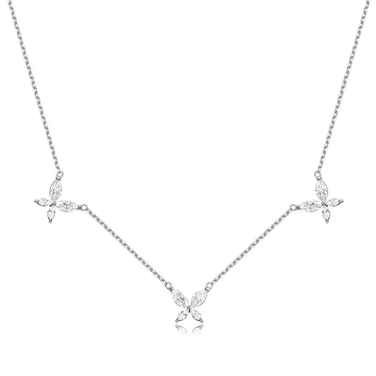 18K Plated Marquise Cut Moissanite Necklace Pendant for Women Girls Gift Lab Diamond Chain 925 Sterling Silver Jewelry