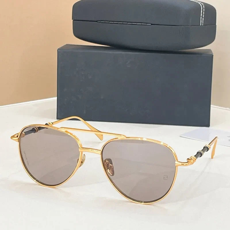New Designer Oval Luxury Sunglasses Men Women UV400 Germany Trendy High Quality Fashion Brand Design Optical Glasses with Case