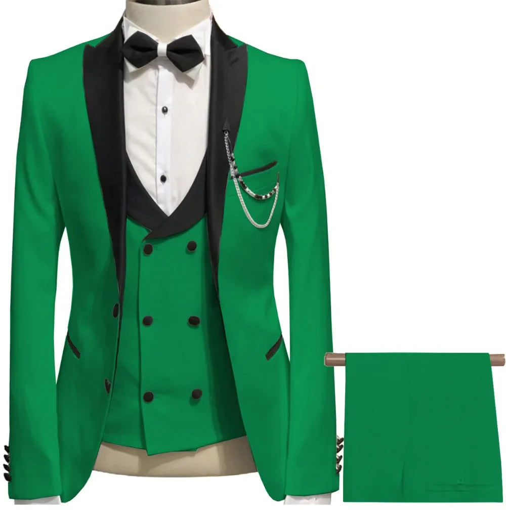 Latest Coat Pant Designs Red Terno Slim Fit Prom Men Suit Groom Suits For Wedding Tuxedo Costume Jacket+Vest+Pants