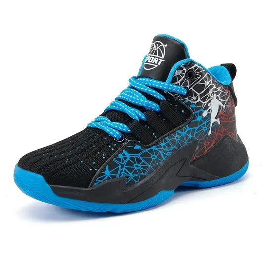 New Children's Sports Shoes Medium and Large Children's Mesh Boys Training Shoes Boys Basketball Footwear 2024 Spring and Summer
