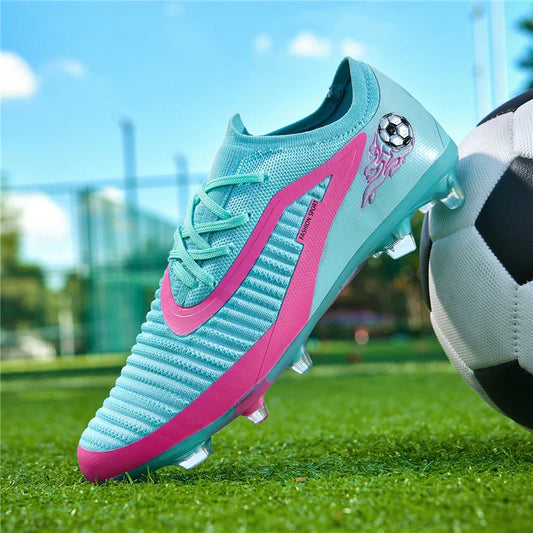 New Men Football Boots Outdoor Sport Boys Long Spikes Training Cleats Soccer Shoes Adult Non Slip Breathable Match Comfortable