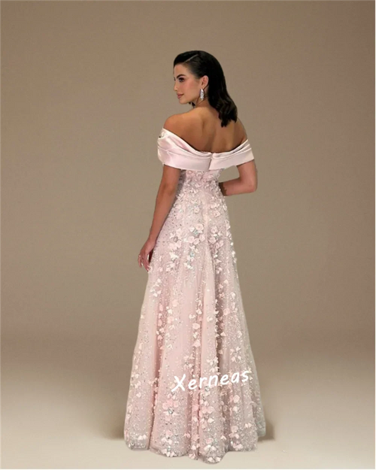 Customized Applique Beading Off-the-shoulder A-line Long Dresses Bespoke Occasion Prom Luxury Evening Gown Gorgeous Glitter