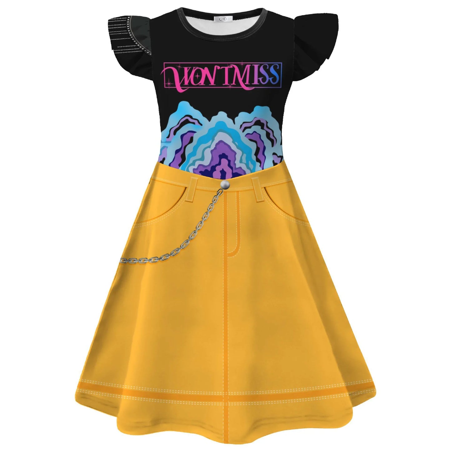 Popular Movie Hallyu Girl Group Black And White Girl Dress With Sequin Print, Party Role-Playing Costume