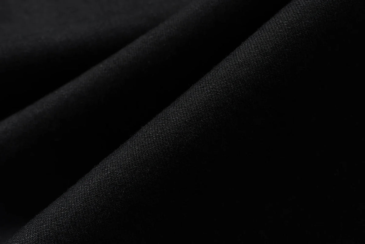 Style Ribbons slightly Stretch Baggy Flared Jeans for Men High Street Black Color Boom Cut Oversized Casual Denim Trousers