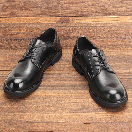 Genuine Leather Men Derby Shoes Ultralight Comfortable fashion Men Casual shoes Black Men Leather Shoes #KD6675