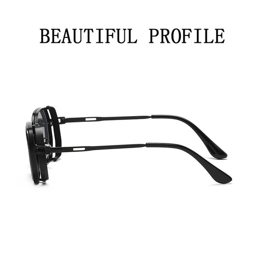 Square Punk Sunglasses For Men 2023 Luxury Steampunk Vintage Fashion Glasses Retro Shades Lunette De Soleil Homme Gafas De Sol