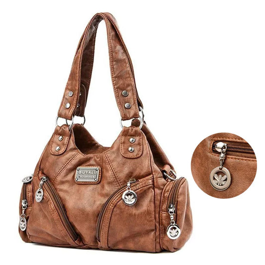 Hot Luxury Bag Women's PU Leather Crossbody Bag Retro Luxury Handbag Fashion Motorcycle Bag Brand Fashion Crossbody Bag
