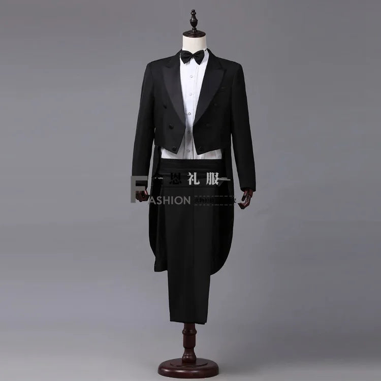 2024 Bent Flower Red/black /white Men's Dress Tuxedo Set Two-pieces,magician's Stage Performance, Conductor's Blazer Jacket