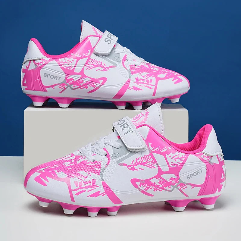 Hot Sale Children Soccer Shoes Boys Football Boots Training Youth Ultralight Non-slip Sneaker Breathable Comfortable for Indoor