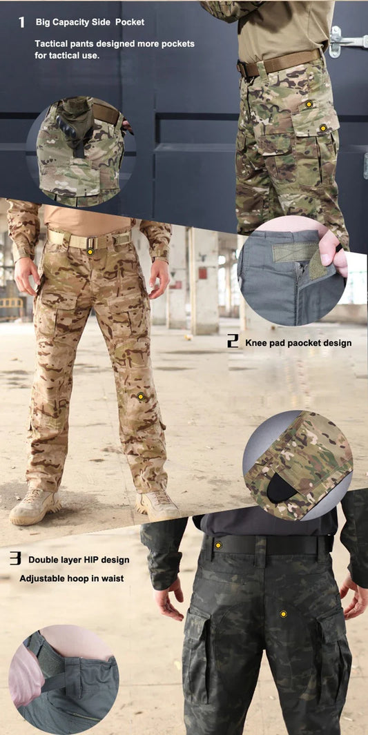 Multicam TRU 1/4 Zip Combat Pants Multicam Arid 65/35 Poly Cotton Ripstop Combat Pants MCA Frog Suit Pants