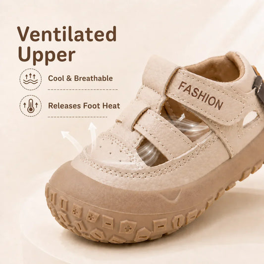 PU Leather Summer Sandals For Children Cute Dog Boy's Girl's Sandals Anti-slippery Ergonomics Barefoot Sandals For Children