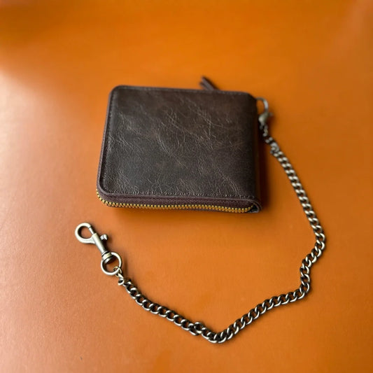 Men's Pu Leather Bi-Fold Wallet with Chain, Multiple Card Slots and Cash Compartment, Secure Snap Closure - Father's Day Gift, Gift for Dad/Husband/Boyfriend, Black Wallet, Travel Accessory, Classic Design, High-Quality Mater
