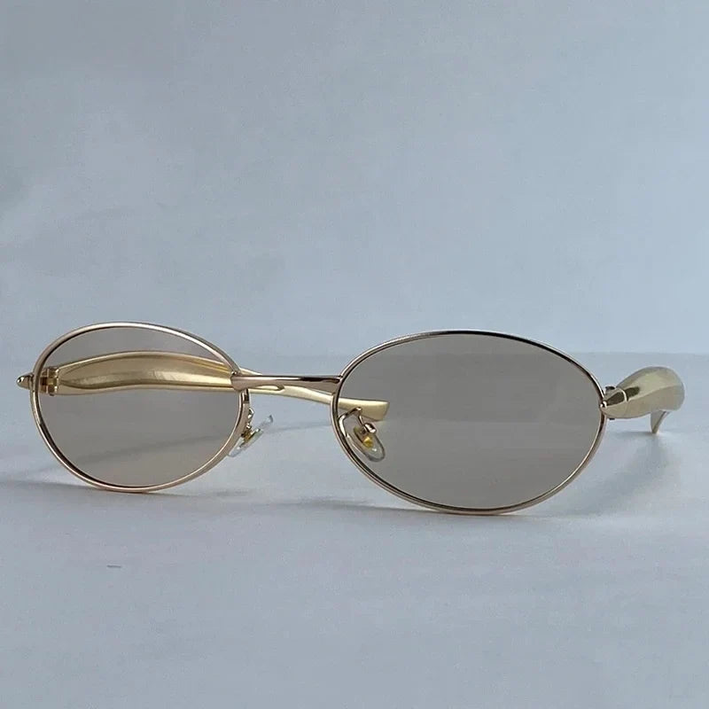 Sexy Small Oval Punk Sunglasses Women 2026 Luxury Vintage Steampunk Metal Frame Sun Glasses For Ladies Trendy Traveling Shades