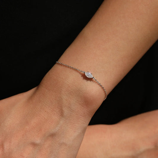 Bracelet à maillons en argent sterling 925 avec moissanite taille marquise 0,5 carat, bijou de mode en diamants de laboratoire, cadeau pour femme
