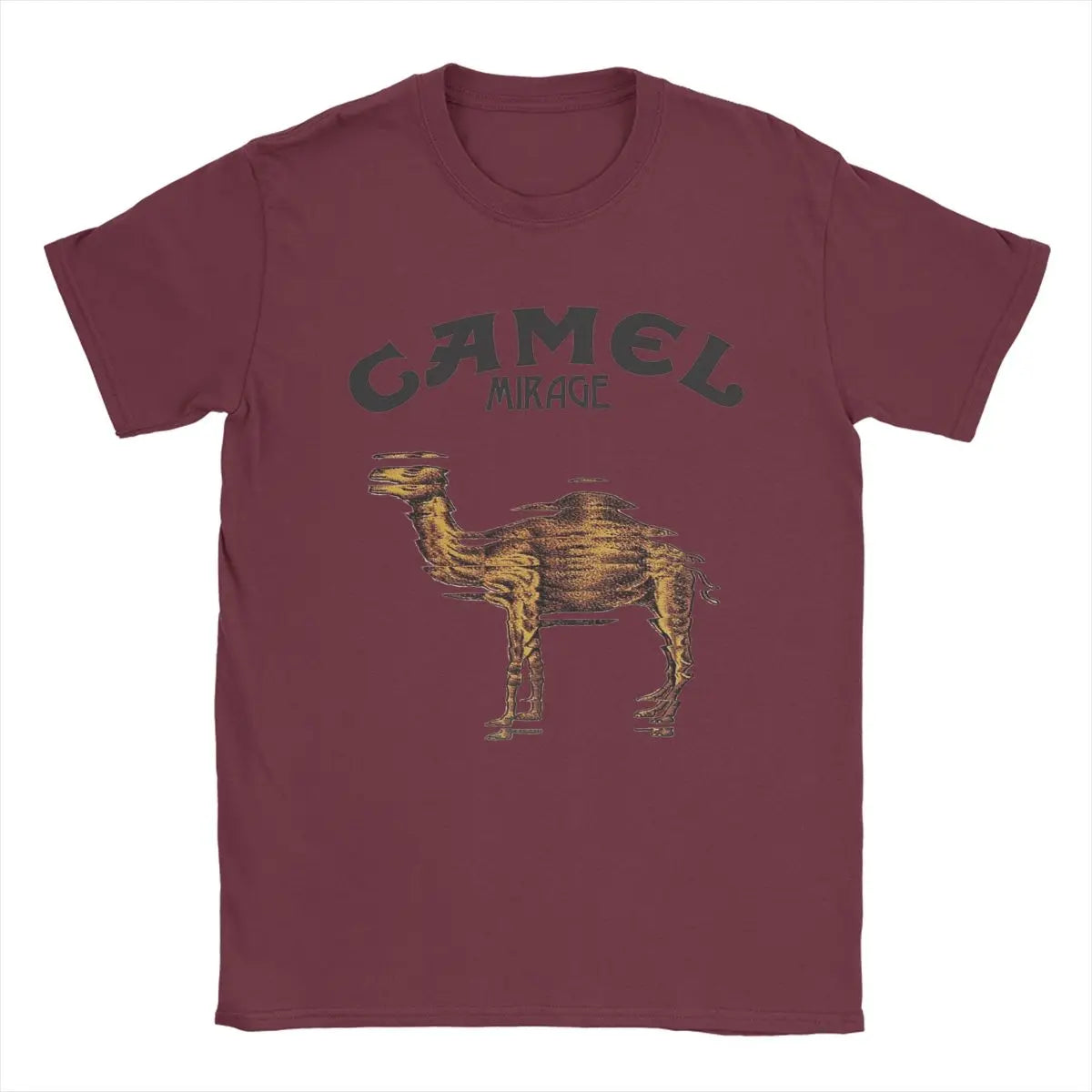 Camel Mirage Band T Shirt Men's Pure Cotton Novelty T-Shirts Crew Neck Tees Short Sleeve Tops 4XL 5XL