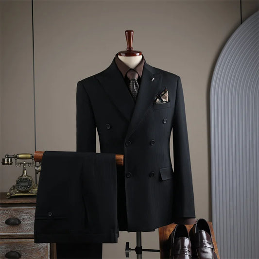 2025 Fashion Suit Set For Men Wedding Party Groomsman Elegant Slim Fit Blazer Pants Formal Banquet Business Outfits Two Pieces