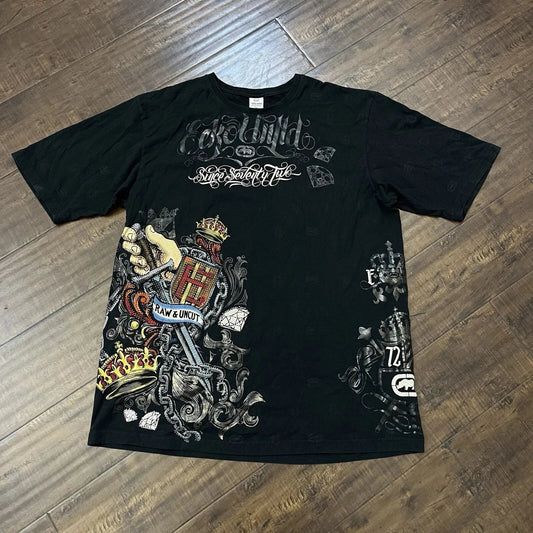 Vintage Ecko Rhino Graphic Tee Y2K Oversized Streetwear T-Shirt Unisex Cotton Couple Top Retro Rebel Shirt for Men Women