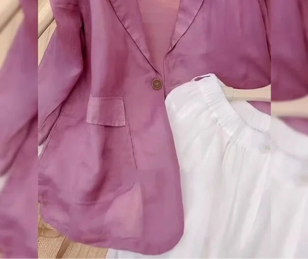 Elegant Casual Women's Suit Jacket 2026 New Shirt Unique High-End Sun Protection Beautiful Top Slimming Pure Color Button up