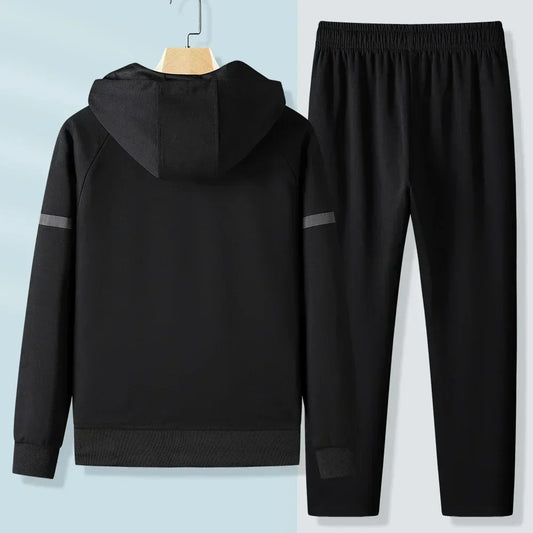 Men Running Sports Tracksuits Hoodies Zipper Outwear Sportwear+Sweatpants Sets Male Workout Sports Outfit Autumn Spring Sets men