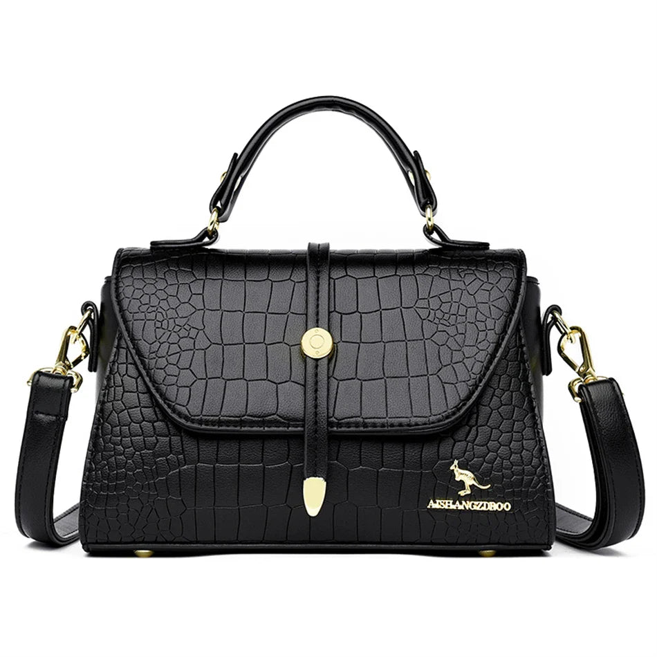 2024 Brand Crocodile Leather Crossbody Bags for Women Female Shoulder Messenger Sac Luxury Designer Ladies Handbags and Purses