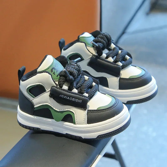Children Tennis Shoes Spring Autumn Patchwork Leather Sports Shoes for Boy Girl Causal Versatile Kids Fashion Running Sneakers